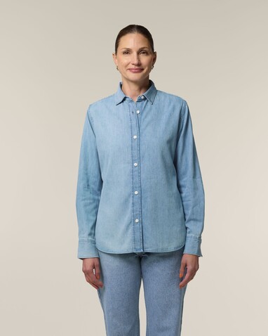 Stella Denim Shirt - Light Wash - XL bedrucken, Art.-Nr. STWW970C3701X