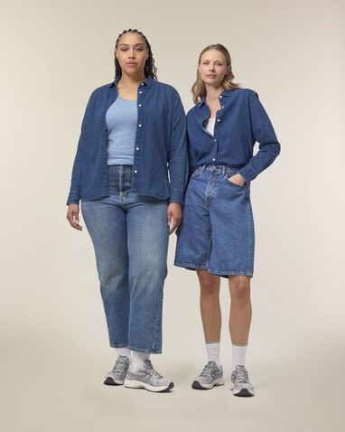 Stella Denim Shirt - Das Damen-Jeanshemd - Mid Wash - XXL bedrucken, Art.-Nr. STWW970C3712X Stella Denim Shirt - Das Damen-Jeanshemd - Mid Wash - XXL bedrucken, Art.-Nr. STWW970C3712X