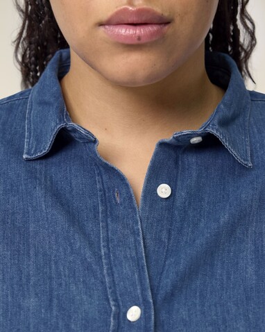 Stella Denim Shirt - Das Damen-Jeanshemd - Mid Wash - XS bedrucken, Art.-Nr. STWW970C371XS Stella Denim Shirt - Das Damen-Jeanshemd - Mid Wash - XS bedrucken, Art.-Nr. STWW970C371XS