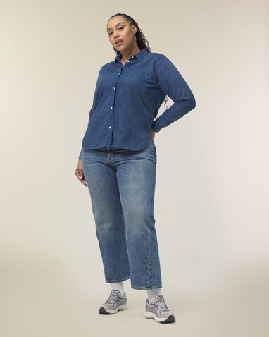 Stella Denim Shirt - Das Damen-Jeanshemd - Mid Wash - S bedrucken, Art.-Nr. STWW970C3711S Stella Denim Shirt - Das Damen-Jeanshemd - Mid Wash - S bedrucken, Art.-Nr. STWW970C3711S