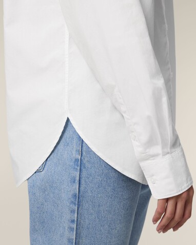 Stella Styler Shirt - Das Relaxed Damen-Popelinehemd - White - M bedrucken, Art.-Nr. STWW973C0011M