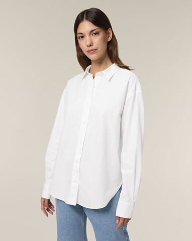 Stella Styler Shirt - Das Relaxed Damen-Popelinehemd - White - XXL bedrucken, Art.-Nr. STWW973C0012X Stella Styler Shirt - Das Relaxed Damen-Popelinehemd - White - XXL bedrucken, Art.-Nr. STWW973C0012X