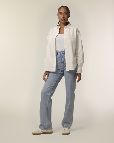 Stella Styler Shirt - Das Relaxed Damen-Popelinehemd - Cream - XL bedrucken, Art.-Nr. STWW973C3611X