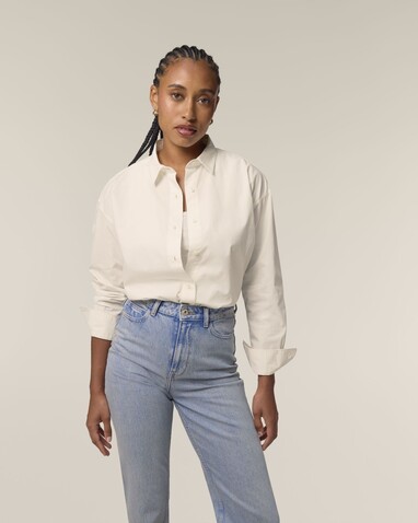 Stella Styler Shirt - Das Relaxed Damen-Popelinehemd - Cream - M bedrucken, Art.-Nr. STWW973C3611M Stella Styler Shirt - Das Relaxed Damen-Popelinehemd - Cream - M bedrucken, Art.-Nr. STWW973C3611M