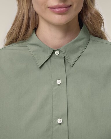 Stella Styler Shirt - Das Relaxed Damen-Popelinehemd - Soft Khaki - XXL bedrucken, Art.-Nr. STWW973C3672X