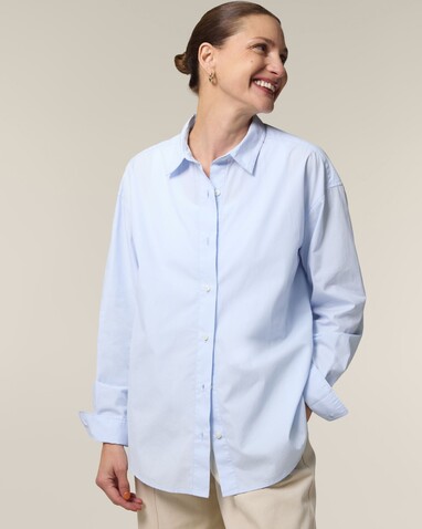 Stella Styler Shirt - Das Relaxed Damen-Popelinehemd - Summer Blue - XXL bedrucken, Art.-Nr. STWW973C3662X