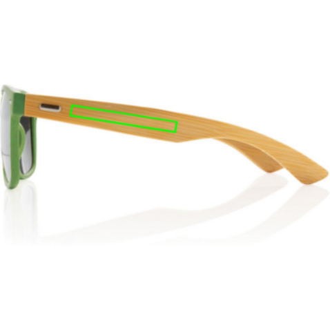 Sonnenbrille aus Bambus und RCS recyceltem Kunststoff grün bedrucken, Art.-Nr. P453.977