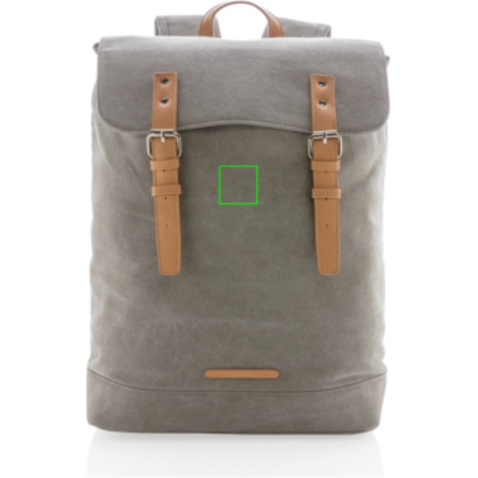 Canvas Laptop-Rucksack, PVC-frei grau bedrucken, Art.-Nr. P762.462