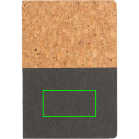 A5 Kork &amp; Kraft Notizbuch schwarz bedrucken, Art.-Nr. P774.331
