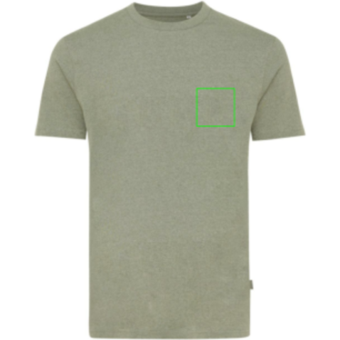 IQONIQ Manuel ungefärbtes T-Shirt aus recycelter Baumwolle heather green bedrucken, Art.-Nr. T9101.015.S