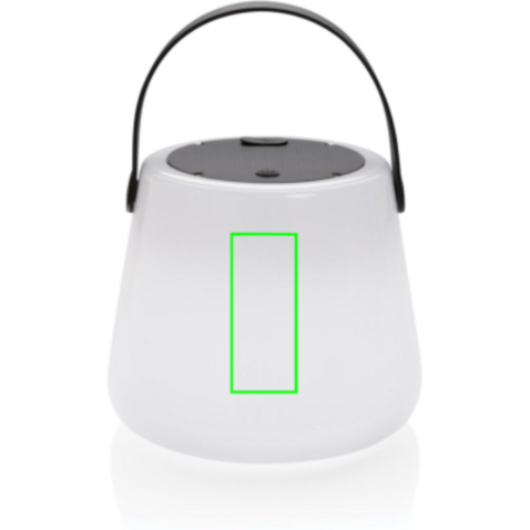 SolarGlow Außenleuchte aus RCS rec. Kunststoff mit USB-Lampe weiß bedrucken, Art.-Nr. P513.473