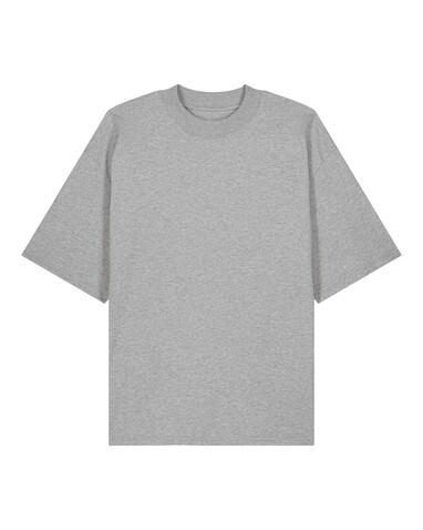 Blaster 2.0 - Das Oversized Unisex-T-Shirt mit Stehkragen - Heather Grey - S bedrucken, Art.-Nr. STTU959C2501S Blaster 2.0 - Das Oversized Unisex-T-Shirt mit Stehkragen - Heather Grey - S bedrucken, Art.-Nr. STTU959C2501S