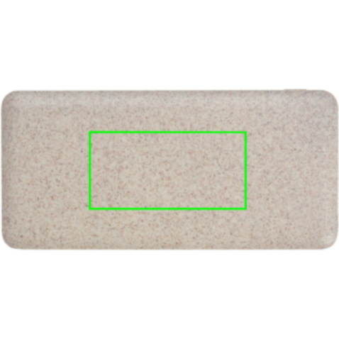 10.000 mAh Weizenstroh Powerbank khaki bedrucken, Art.-Nr. P322.299