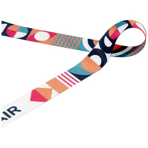 Leia Sublimation RPET-Lanyard mit 2 Metallhaken, weiss, 10mm bedrucken, Art.-Nr. 1PL1101C