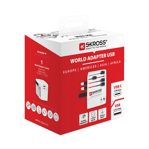 SKROSS MUV USB ( 1 USB-C 1 USB-A) weiß bedrucken, Art.-Nr. RB1.302962