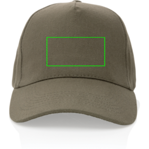 Impact 5 Panel Kappe aus 280gr rCotton mit AWARE™ Tracer grün bedrucken, Art.-Nr. P453.317