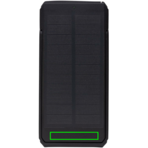 Skywave 10000mAh Solarpowerbank aus RCS recycelt. Kunststoff schwarz bedrucken, Art.-Nr. P322.341