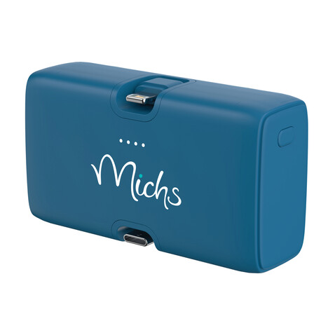 Urban Vitamin Los Angeles 20W Powerbank aus RCS rec. Plastik blau bedrucken, Art.-Nr. P322.8505