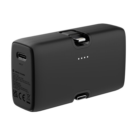 Urban Vitamin Los Angeles 20W Powerbank aus RCS rec. Plastik schwarz bedrucken, Art.-Nr. P322.8501