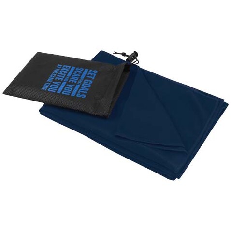 Lucas RPET Sporthandtuch 50 × 100 cm, navy bedrucken, Art.-Nr. 11350255