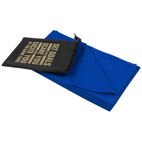 Lucas RPET Sporthandtuch 70 × 140 cm, royalblau bedrucken, Art.-Nr. 11350353