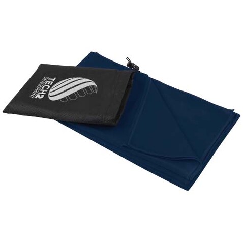 Lucas RPET Sporthandtuch 70 × 140 cm, navy bedrucken, Art.-Nr. 11350355
