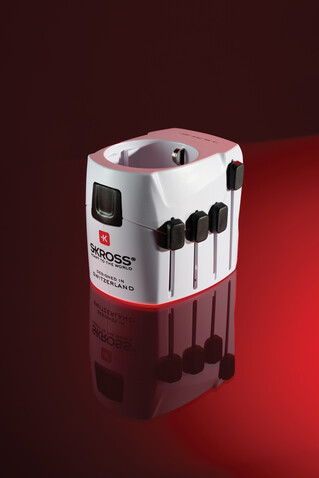 SKROSS Pro 3-Pole World Travel Adapter weiß bedrucken, Art.-Nr. RB1.103145