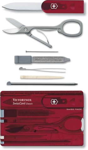 Nylon Victorinox SwissCard Classic multitool – Rot bedrucken, Art.-Nr. 008999999_3928