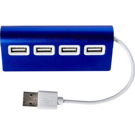 USB-Hub aus Aluminium Leo – Blau bedrucken, Art.-Nr. 005999999_7737