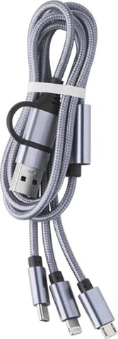 Nylon-Ladekabel Leif – Silber bedrucken, Art.-Nr. 032999999_979762