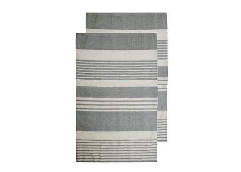 Sagaform Ella hamam Handtuch 2er-Pack 50x70cm - Grau bedrucken, Art.-Nr. LT52005-N0061
