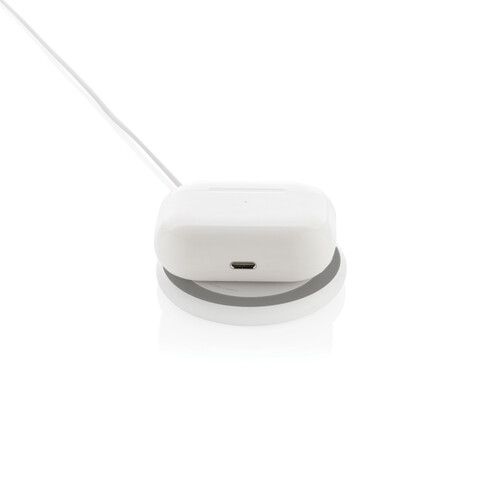 Magnapad magnetisches 3-in-1 15W Ladepad aus RCS rPlastik weiß bedrucken, Art.-Nr. P309.0103