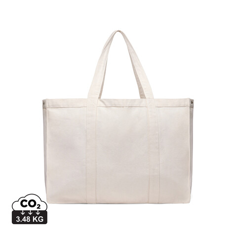 VINGA Hilo AWARE™ Maxi-Tasche aus recyceltem Canvas off white bedrucken, Art.-Nr. V762013