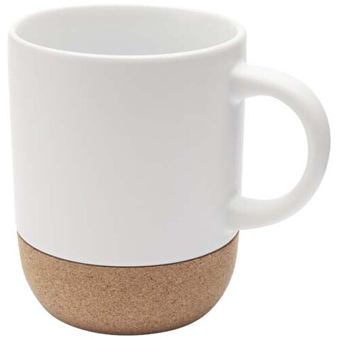 Billie 300 ml Keramiktasse mit Korkdetails, weiss bedrucken, Art.-Nr. 10084701