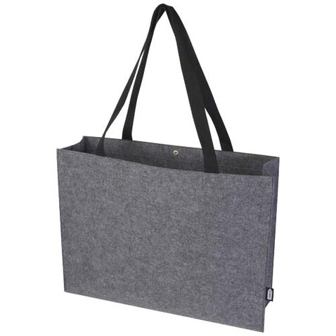 Felta Tragetasche mit Zwickel aus recyceltem GRS-Filz 20 L, mittelgrau bedrucken, Art.-Nr. 13007582