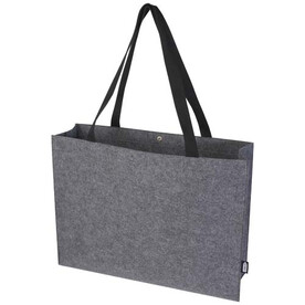 Felta Tragetasche mit Zwickel aus recyceltem GRS-Filz 20 L, mittelgrau bedrucken, Art.-Nr. 13007582