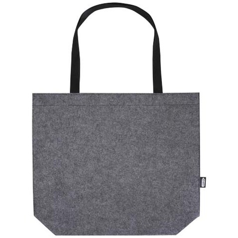 Felta Tragetasche mit Zwickel aus recyceltem GRS-Filz 20 L, mittelgrau bedrucken, Art.-Nr. 13007582