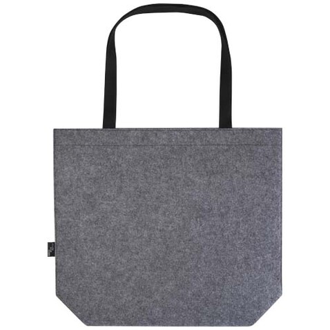 Felta Tragetasche mit Zwickel aus recyceltem GRS-Filz 20 L, mittelgrau bedrucken, Art.-Nr. 13007582