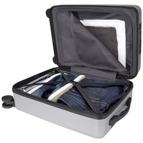 Rover Pro 20&quot; Kabinentrolley aus recyceltem GRS-Material 40 L, silber bedrucken, Art.-Nr. 13008781