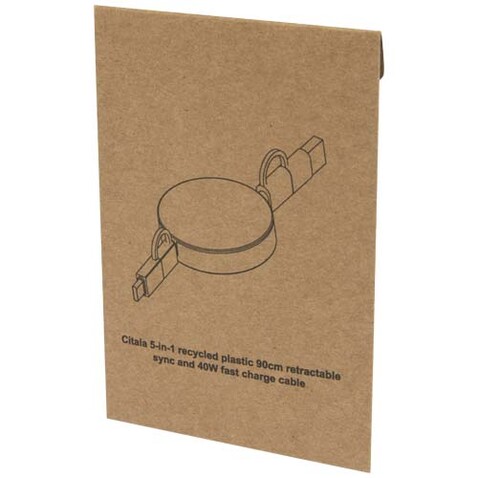 Citala 90 cm 5-in-1 Kabel aus recyceltem Kunststoff für Datenübertragung und 40W Schnellladung, weiss bedrucken, Art.-Nr. 12443001