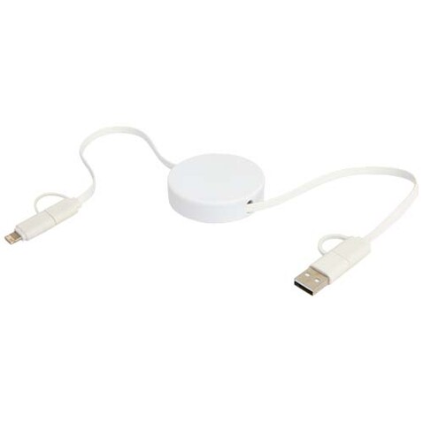 Citala 90 cm 5-in-1 Kabel aus recyceltem Kunststoff für Datenübertragung und 40W Schnellladung, weiss bedrucken, Art.-Nr. 12443001