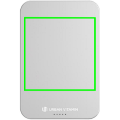 Urban Vitamin Richmond 5000mAh Powerbank aus RCS Plastik/Alu silber bedrucken, Art.-Nr. P322.822