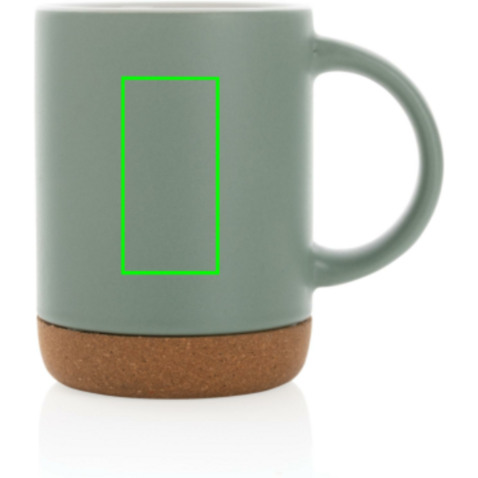 Keramikbecher mit Korkboden, 280ml grün bedrucken, Art.-Nr. P434.087