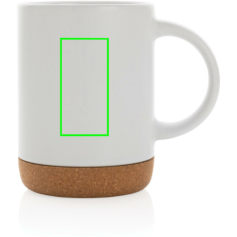 Keramikbecher mit Korkboden, 280ml weiß bedrucken, Art.-Nr. P434.083