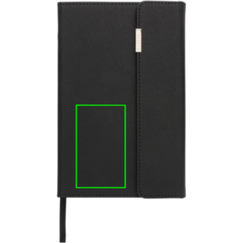 Swiss Peak Deluxe A5 Notizbuch mit Stift schwarz bedrucken, Art.-Nr. P772.921