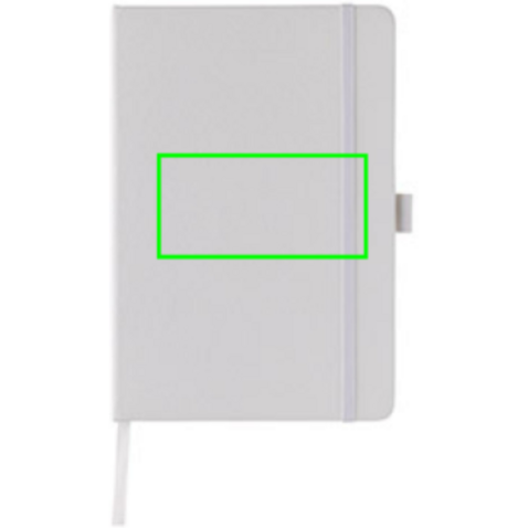 Sam A5 Notizbuch aus RCS zertifiziertem Lederfaserstoff weiß bedrucken, Art.-Nr. P774.603