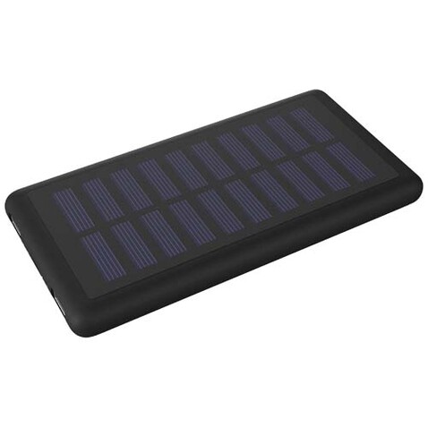 SCX.design P30 8000 mAh Solar Powerbank mit Leuchtlogo, schwarz bedrucken, Art.-Nr. 2PX02190