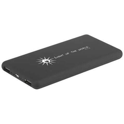 SCX.design P30 8000 mAh Solar Powerbank mit Leuchtlogo, schwarz bedrucken, Art.-Nr. 2PX02190