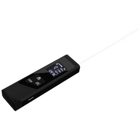 SCX.design T05 Mini-Laser-Entfernungsmesser, schwarz bedrucken, Art.-Nr. 2PX13690
