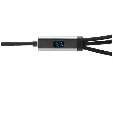 SCX.design C53 100W ultraschnelles 5-in-1 Ladekabel aus rPET, gun metal bedrucken, Art.-Nr. 2PX17182